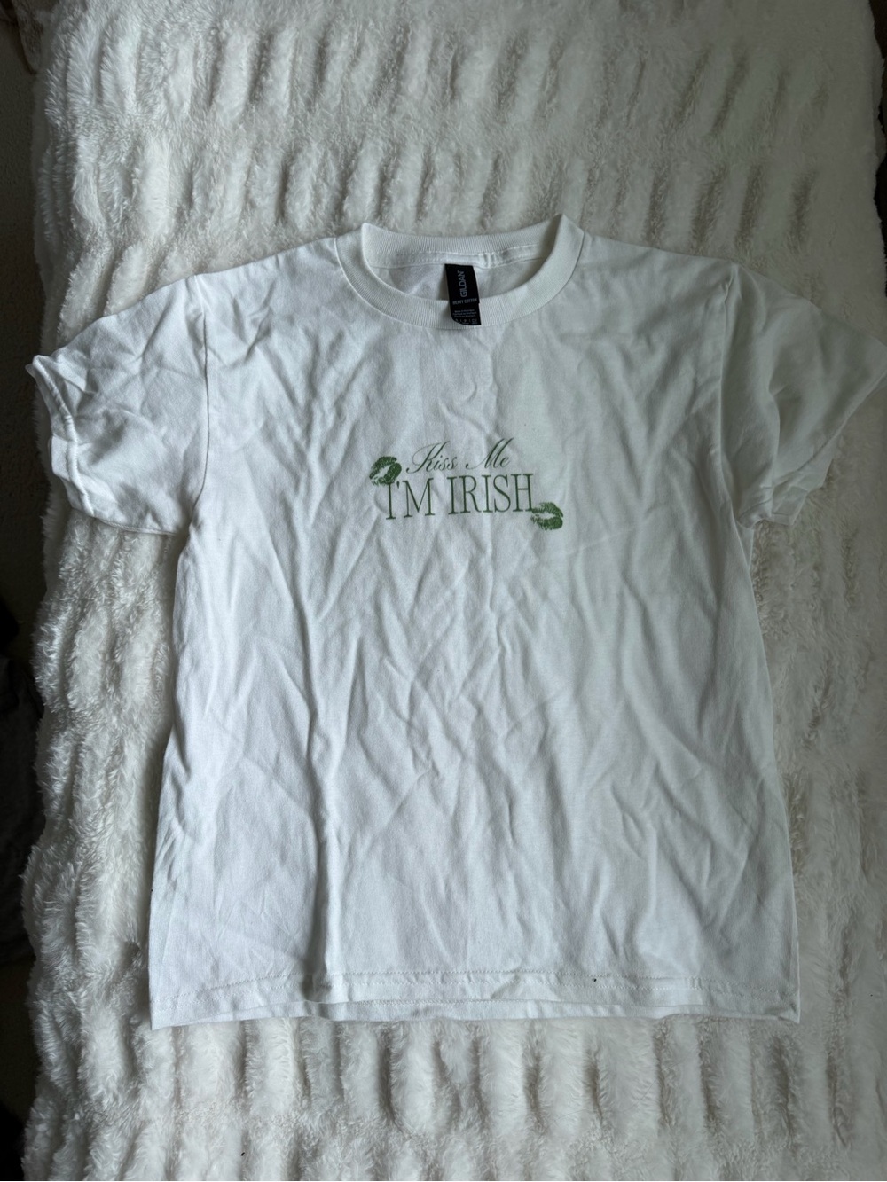 Kiss Me I’m Irish White Tee Size S